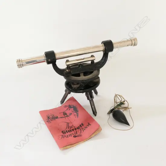 L.S STARRETT, ATHOL, MASS, USA 101-A CHROME STEEL SIMPLE THEODOLITE, IN PINE BOX